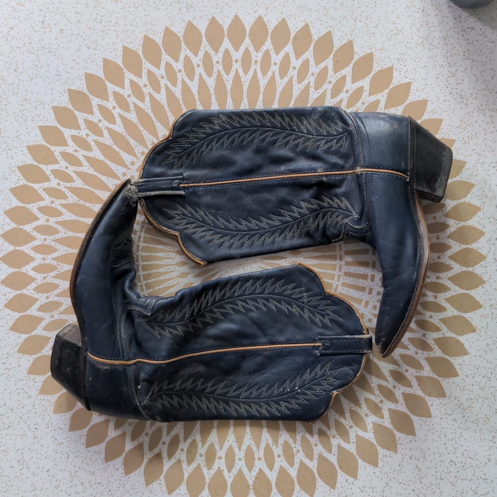 Blue Acme cowboy boots